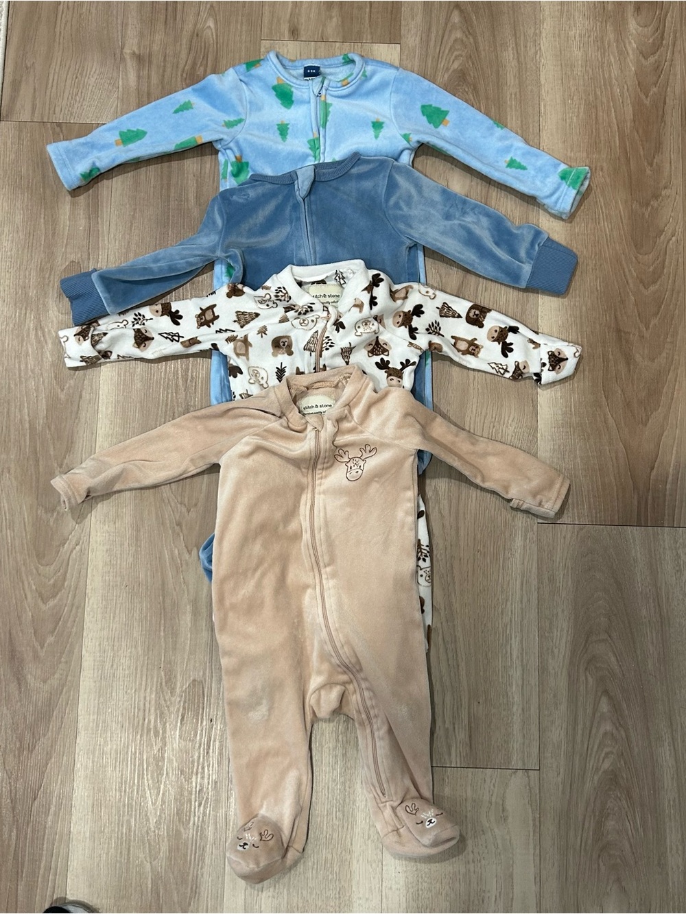 Baby Fleece Sleeper Bundle – 4 Footed Pajamas | 6-9M & 9M